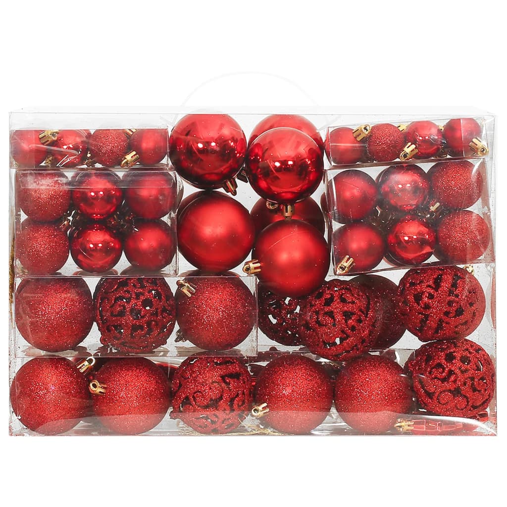 Vidaxl 111-delige kerstballenset polystyreen rood