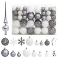 Vidaxl 111-delige kerstballenset polystyreen wit en grijs