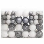 Vidaxl 111-delige kerstballenset polystyreen wit en grijs