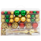 Vidaxl 112-delige kerstballenset polystyreen rood groen en goudkleurig