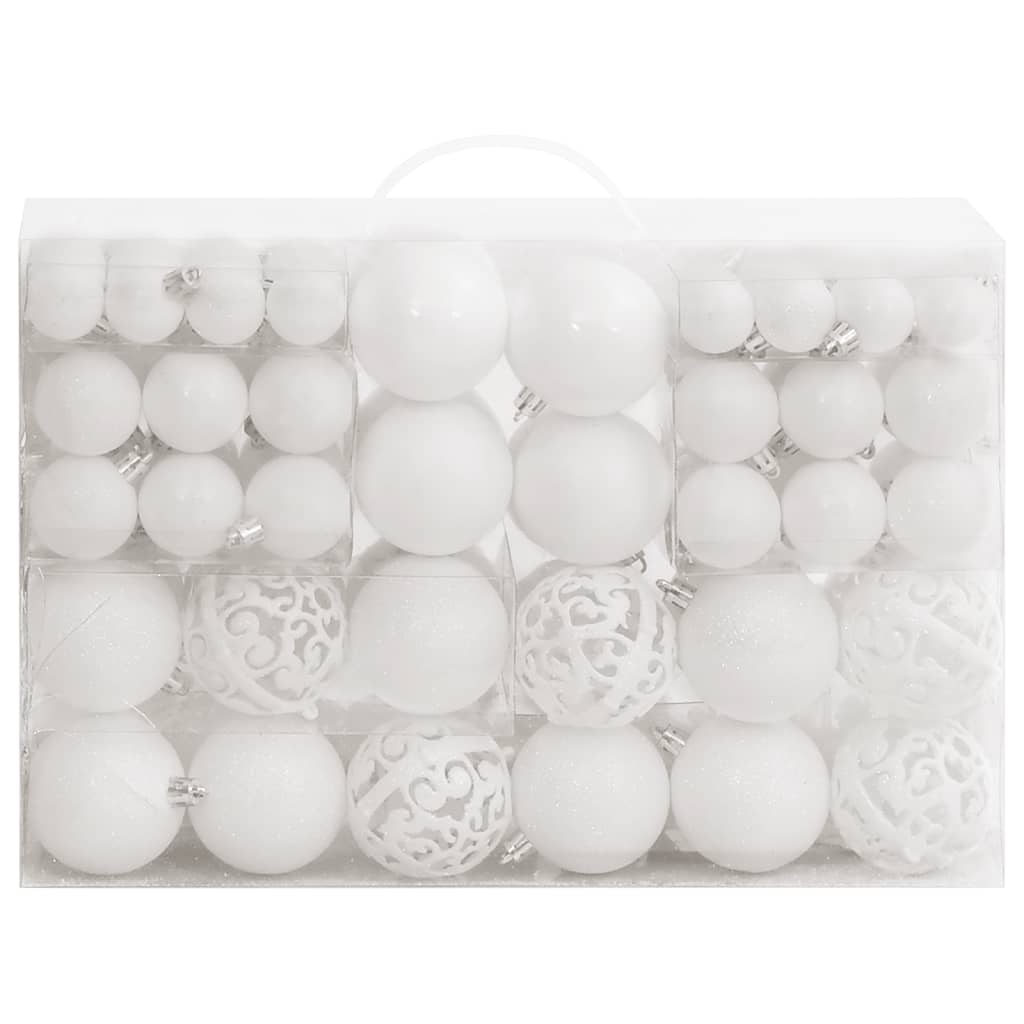 Vidaxl 111-delige kerstballenset polystyreen wit