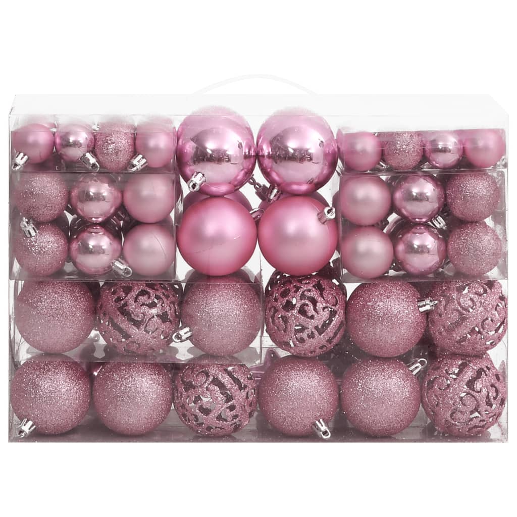 Vidaxl 111-delige kerstballenset polystyreen roze