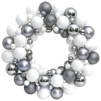 VidaXL Kerstkrans 45 cm polystyreen wit en grijs
