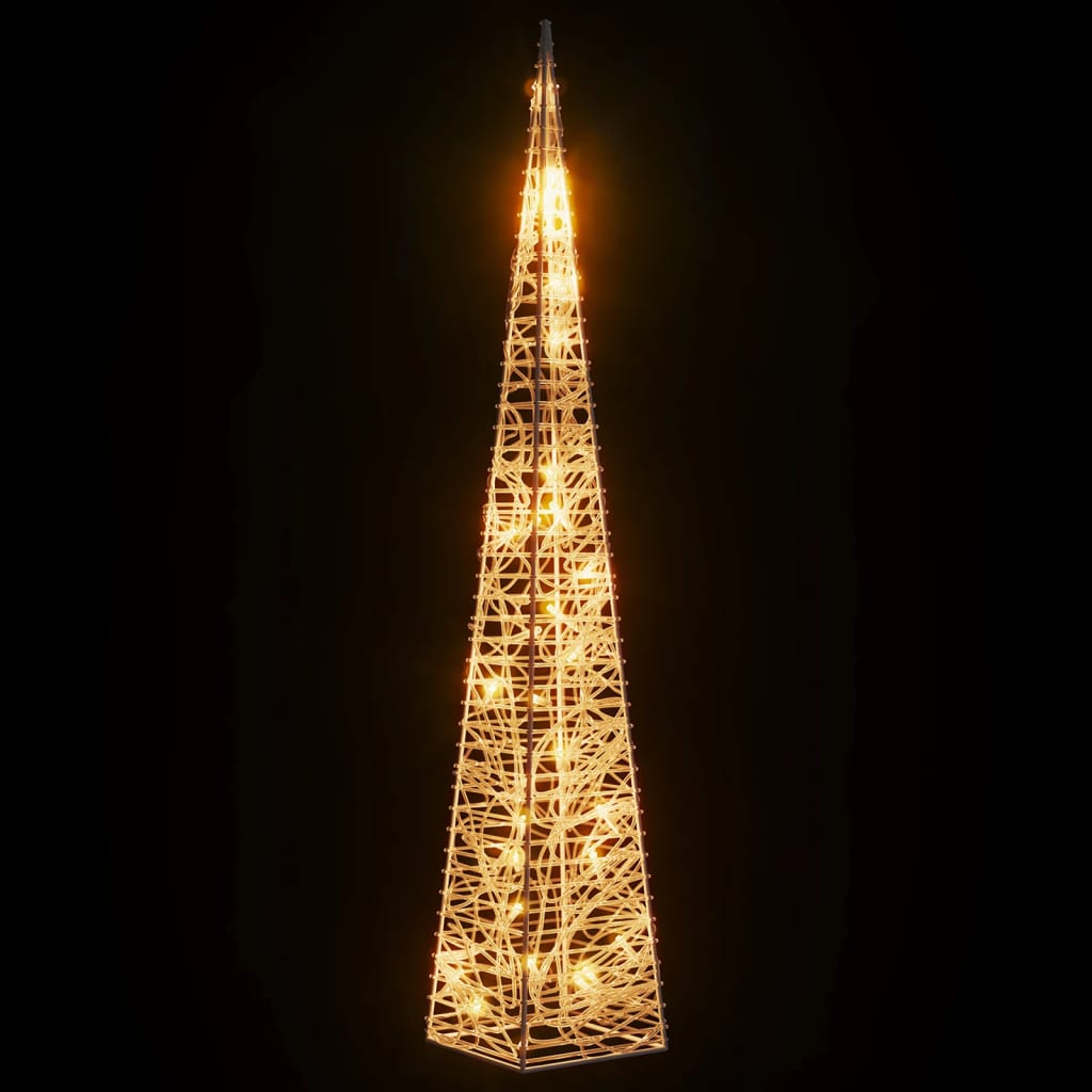 VidaXL Kerstverlichtingskegel met 30 warmwitte LED's 60 cm acryl