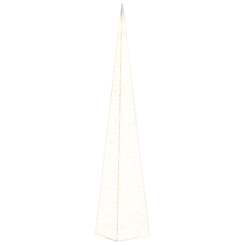 Vidaxl kerstverlichtingskegel met 60 warmwitte led's 120 cm acryl
