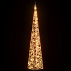 Vidaxl kerstverlichtingskegel met 60 warmwitte led's 120 cm acryl