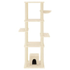 Vidaxl kattenmeubel met sisal krabpalen 154 cm crèmekleurig