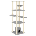 Vidaxl kattenmeubel met sisal krabpalen 154 cm lichtgrijs