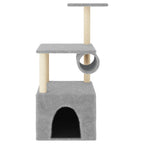 Vidaxl kattenmeubel met sisal krabpalen 109,5 cm lichtgrijs