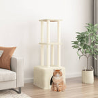 Vidaxl kattenmeubel met sisal krabpalen 133,5 cm crèmekleurig