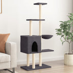 Vidaxl kattenmeubel met sisal krabpalen 145 cm donkergrijs