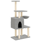 Vidaxl kattenmeubel met sisal krabpalen 131 cm lichtgrijs