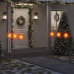 Vidaxl kerstlampen met grondpin en led's 3 st 35 cm rood