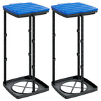 Vidaxl vuilniszakhouders 2 st 60 l pp zwart en blauw