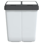 Vidaxl vuilnisbak dubbel 2x25 l wit