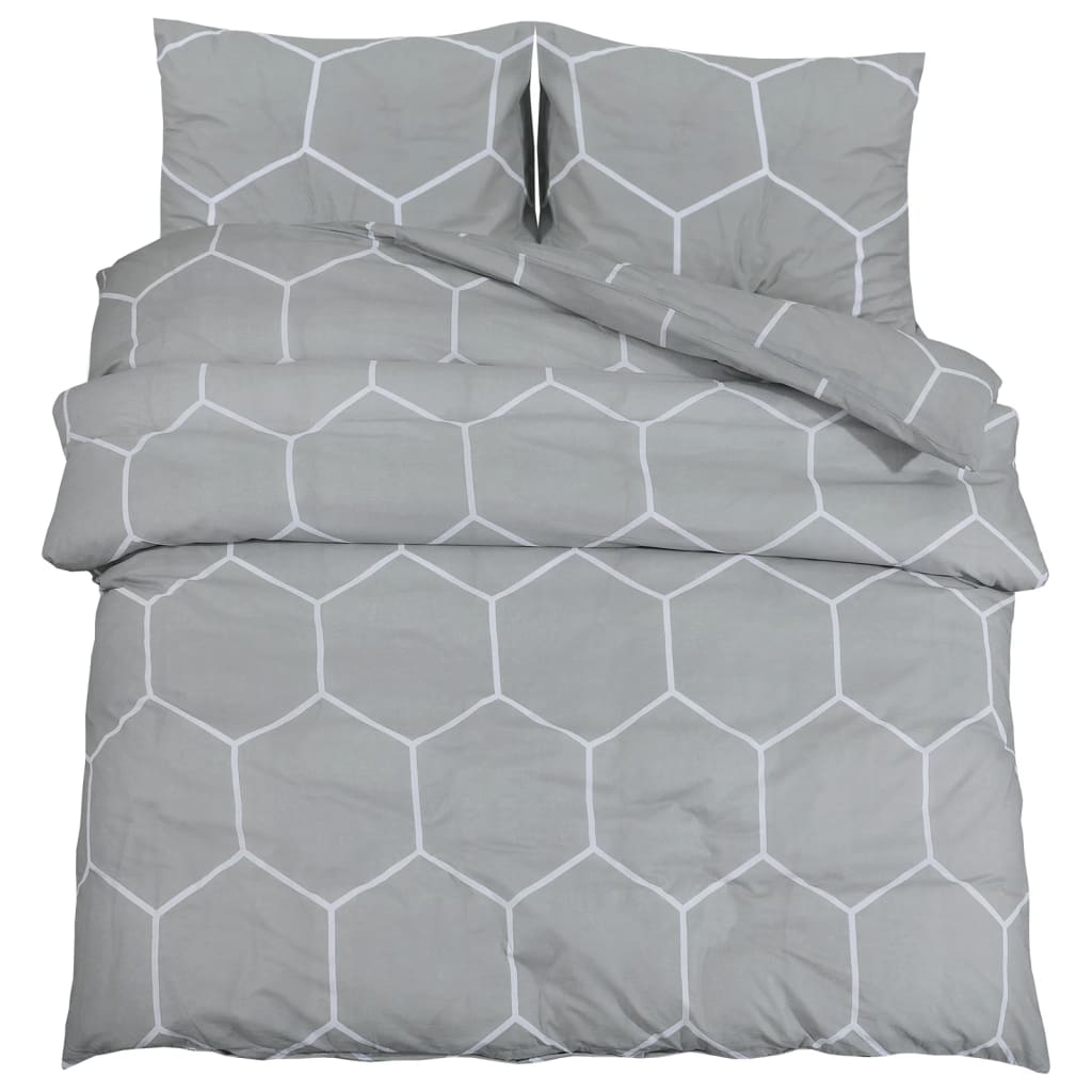 Vidaxl dekbedovertrekset 240x220 cm katoen grijs