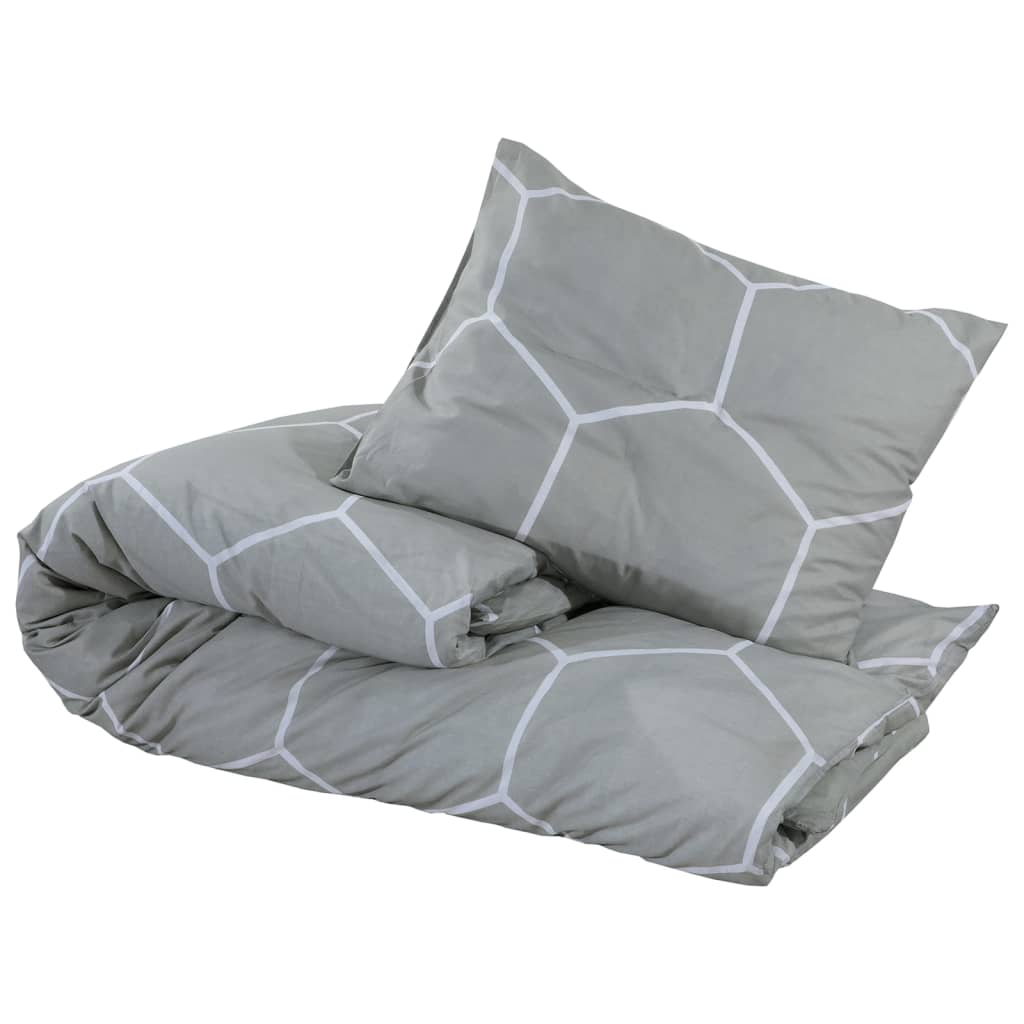 Vidaxl dekbedovertrekset 240x220 cm katoen grijs
