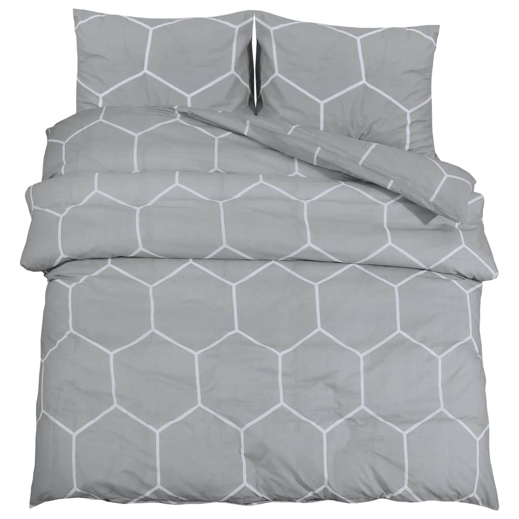 Vidaxl dekbedovertrekset 200x220 cm katoen grijs