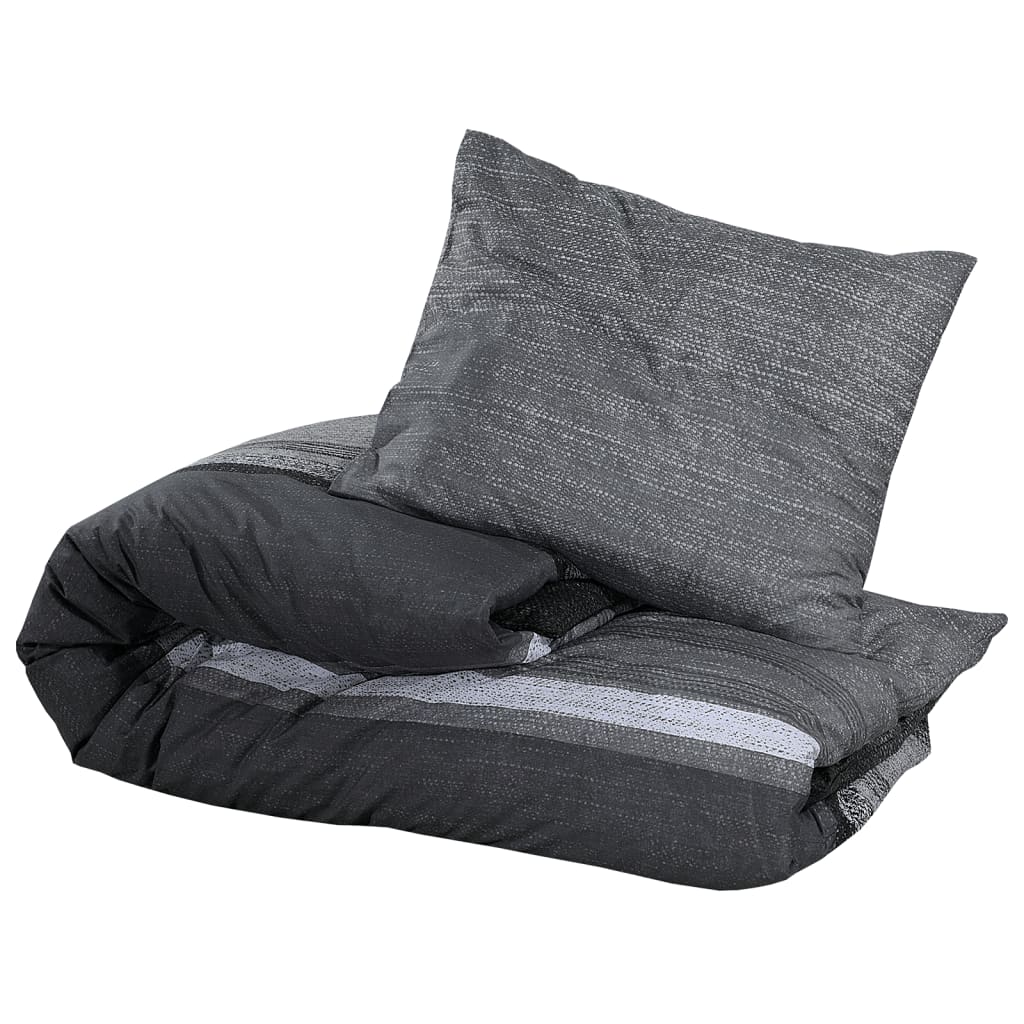 Vidaxl dekbedovertrekset 155x220 cm katoen donkergrijs