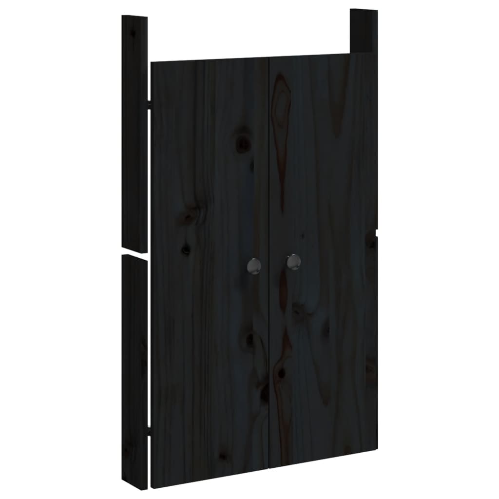 Vidaxl kastdeurtjes voor buitenkeuken meppel 2 st 50x9x82 cm grenenhout zwart