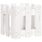 Vidaxl plantenbak met hekontwerp 30x30x30 cm massief grenenhout wit