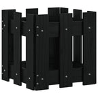 VidaXL Plantenbak met hekontwerp 30x30x30 cm massief grenenhout zwart