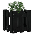 VidaXL Plantenbak met hekontwerp 30x30x30 cm massief grenenhout zwart