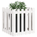 Vidaxl plantenbak met hekontwerp 60x60x60 cm massief grenenhout wit