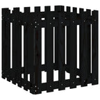 Vidaxl plantenbak met hekontwerp 60x60x60 cm massief grenenhout zwart