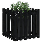 Vidaxl plantenbak met hekontwerp 60x60x60 cm massief grenenhout zwart