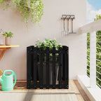 Vidaxl plantenbak met hekontwerp 70x70x70 cm massief grenenhout zwart