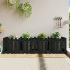 Vidaxl plantenbak verhoogd hekontwerp 200x50x50 cm grenenhout zwart