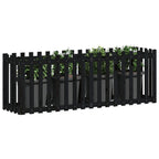 Vidaxl plantenbak verhoogd hekontwerp 200x50x70 cm grenenhout zwart