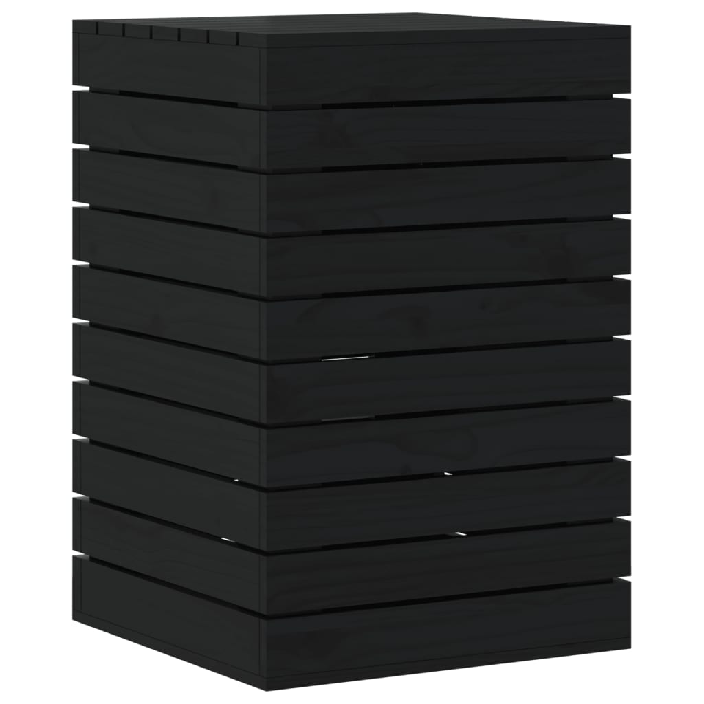 Vidaxl wasmand 44x44x66 cm massief grenenhout zwart