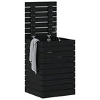 Vidaxl wasmand 44x44x66 cm massief grenenhout zwart