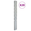 VidaXL Schuttingpalen 20 st 180 cm gegalvaniseerd staal zilverkleurig