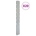 VidaXL Schuttingpalen 20 st 180 cm gegalvaniseerd staal zilverkleurig