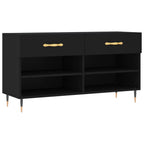VidaXL Schoenenbank 102x35x55 cm bewerkt hout zwart