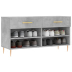 Vidaxl schoenenbank 102x35x55 cm bewerkt hout betongrijs