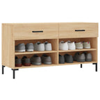Vidaxl schoenenbank 102x35x55 cm bewerkt hout sonoma eikenkleurig