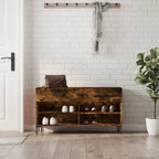 Vidaxl schoenenbank 102x35x55 cm bewerkt hout gerookt eikenkleurig