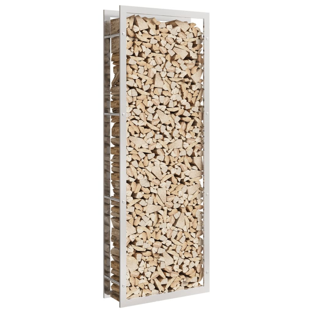 VidaXL Haardhoutrek 80x28x222 cm roestvrij staal