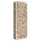 VidaXL Haardhoutrek 80x28x222 cm roestvrij staal