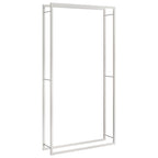 VidaXL Haardhoutrek 110x28x214 cm roestvrij staal