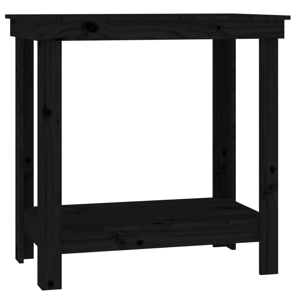 Vidaxl werkbank 80x50x80 cm massief grenenhout zwart