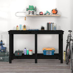Vidaxl werkbank 140x50x80 cm massief grenenhout zwart