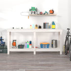 Vidaxl werkbank 180x50x80 cm massief grenenhout wit