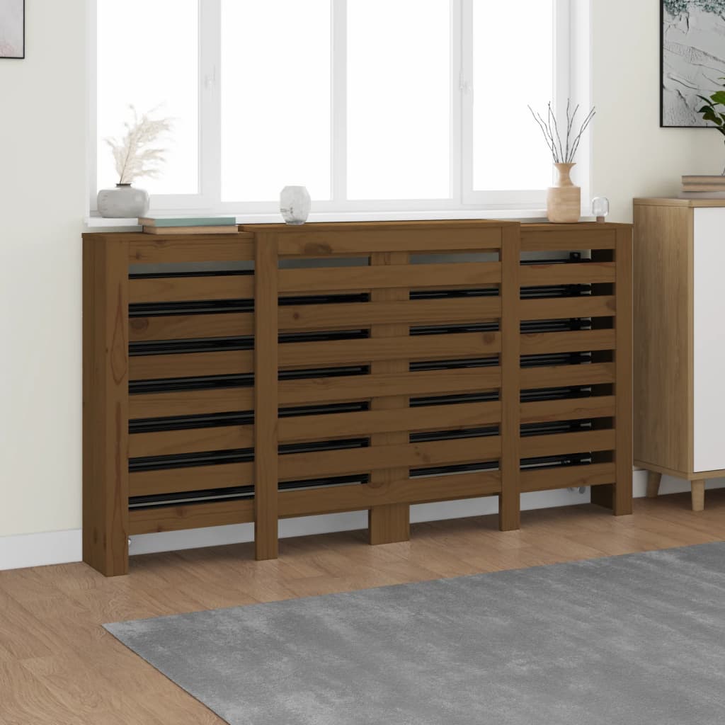 VidaXL Radiatorombouw 210x21x85 cm massief grenenhout honingbruin