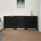 VidaXL Radiatorombouw 210x21x85 cm massief grenenhout zwart