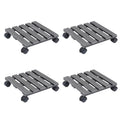 VidaXL Plantentrolleys 4 st 30x30x7,5 cm HKC grijs